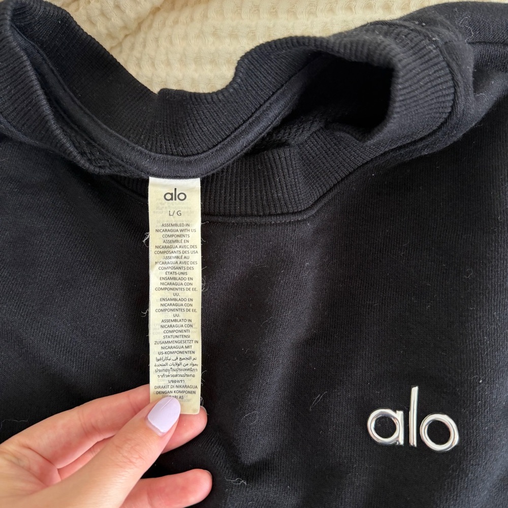 Alo accolade crewneck sweater black size large - Picture 3 of 4